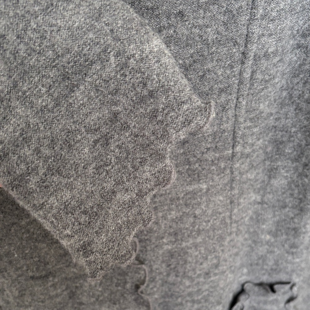 Unique Gray Wool Ruffled Women's Sweater - Picture 6 of 9